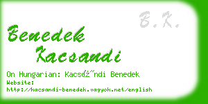 benedek kacsandi business card